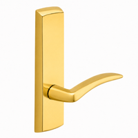 SARGENT P715-8-NEA-US3 narrow stile exit device lever trim, polished brass plate with curved A lever