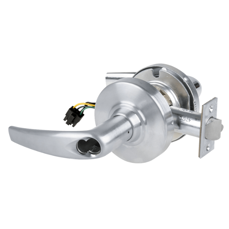 Schlage ND80BD-ATH-RX 626 satin chrome storeroom cylindrical lock with Athens lever and latch