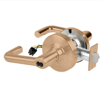 Schlage ND80BD-EL-TLR 612 electrified storeroom cylindrical lock, satin bronze, tubular lever with latch