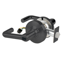 Schlage ND80BD-EL-TLR electrified storeroom cylindrical lock, 622 matte black, tubular lever with latch