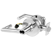 Schlage ND80JD-EL-BRK electrified storeroom lock, Boardwalk lever, bright chrome 625, cylindrical latch