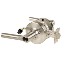 Schlage ND80JD-EL-BRW-619 electrified storeroom lock, satin nickel, Broadway lever with latch and wiring