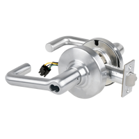 Schlage ND80JD-EL-TLR-626 electrified storeroom cylindrical lock, satin chrome, tubular lever, less core