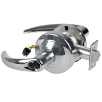 Schlage ND80JD-OME-RX storeroom cylindrical lock, Omega lever, bright chrome 625 finish, less core