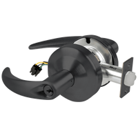Schlage ND80PD-EL-OME-622 electrified storeroom lock, matte black finish, Omega lever with key cylinder