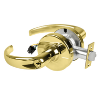 Schlage ND80PD-EL-SPA-605 electrified storeroom lock, bright brass, Sparta lever with cylinder and latch