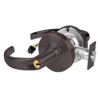 Schlage ND80PD-EU-SPA-643E electrified storeroom lock, dark bronze Sparta lever with keyed cylinder