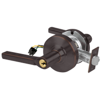 Schlage ND80PD-LAT-RX 643E storeroom cylindrical lock with Latitude lever, dark bronze finish, keyed cylinder