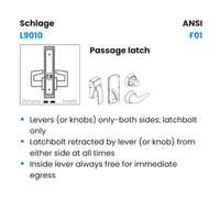 Schlage L283-131 Lock Case, For Use With L9010, Field Reversible