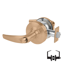 Schlage ND40S-ATH Cylindrical Privacy Lockset, Athens Lever, Non-Keyed, Grade 1