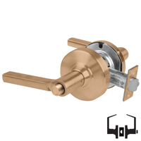 Schlage ND40S-LAT Cylindrical Privacy Lockset, Latitude Lever, Non-Keyed, Grade 1