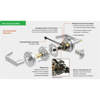 Schlage ND80EU/EL LLL XXX LLL LLL Electrified Cylindrical Lock, Chassis Only, Storeroom Function