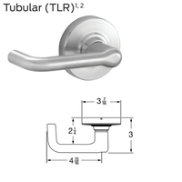 Schlage TLR tubular lever lock trim in satin chrome, curved lever with round rose
