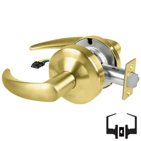 Schlage ND10S-OME-RX Cylindrical Passage Set, Omega Lever, Non-Keyed, Request To Exit Switch, US4-606 Satin Brass