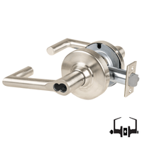 Schlage ND50-BD-BRK 619 entrance/office lock, brushed nickel Boardwalk lever with latch and SFIC prep