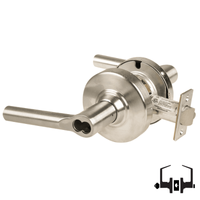 Schlage ND50-BD-BRW Broadway lever entrance lock, 619 satin nickel, cylindrical office lock with latch