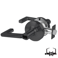 Schlage ND50-BD-LON 622 entrance lock, black cylindrical lockset with Longitude lever and latch