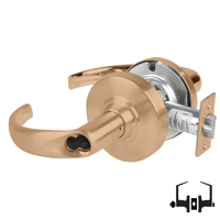 Schlage ND50-BD-SPA cylindrical entrance lock, Sparta lever, 612 satin bronze finish, SFIC prep less core