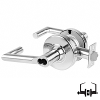 Schlage ND50-JD-BRK 625 entrance lock, bright chrome Boardwalk lever with FSIC prep, less core