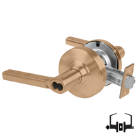 Schlage ND50-JD-LAT 612 entrance/office cylindrical lock, satin bronze Latitude lever, less core