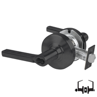 Schlage ND50-JD-LAT 622 entrance office lock, black Latitude lever cylindrical lock with latch, less core