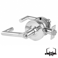 Schlage ND50-PD-BRK entrance lock, Boardwalk lever, 625 satin chrome cylindrical keyed lever lockset