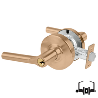 Schlage ND50PD BRW 612 entrance/office lock, satin bronze cylindrical lockset with Broadway lever