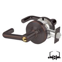 Schlage ND50-PD-TLR 643E cylindrical entrance lock, dark bronze tubular lever with keyed cylinder and latch