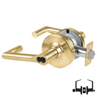 Schlage ND53-BD-BRK entrance lock, Boardwalk lever, satin brass 606, SFIC prep less core