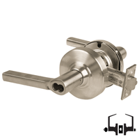 Schlage ND53-BD-LAT 619 entrance lock, satin nickel cylindrical lock with Latitude lever, SFIC less core