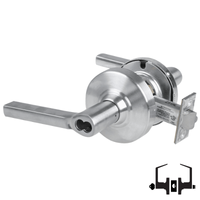 Schlage ND53-BD-LAT 626 cylindrical entrance lock, satin chrome, Latitude lever with SFIC prep less core