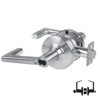 Schlage ND53-BD-LON 626 entrance lock, satin chrome cylindrical lock with Longitude lever, SFIC prep