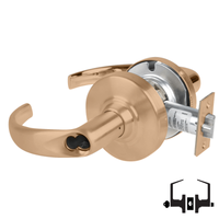 Schlage ND53-BD-SPA entrance lock, Sparta lever, 612 satin bronze cylindrical lock with latch