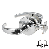 Schlage ND53-BD-SPA entrance lock, Sparta lever, bright chrome 625 cylindrical lockset with latch