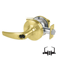 Schlage ND53-JD-ATH 606 entrance lockset, satin brass Athens lever with FSIC prep, less core