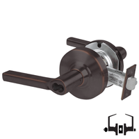 Schlage ND53-JD-LAT 643E entrance lock, dark bronze Latitude lever with FSIC prep, less core