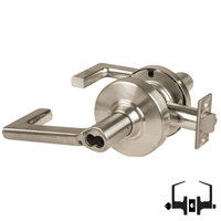 Schlage ND53JD LON 619 entrance cylindrical lock with Longitude lever, satin nickel, less core