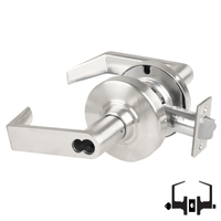 Schlage ND53-JD-RHO 619 entrance lock, satin nickel Rhodes lever cylindrical lock, less core