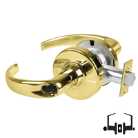 Schlage ND53-JD-SPA entrance lock, Sparta lever, bright brass 605 finish, FSIC less core cylindrical lockset