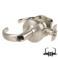 Schlage ND53-JD-SPA 619 satin nickel entrance lockset with Sparta lever, FSIC prep, cylindrical latch
