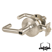 Schlage ND53JD TLR 619 cylindrical entrance lock, satin nickel tubular lever with latch, less core