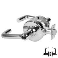 Schlage ND53-JD-TLR 625 entrance cylindrical lock, bright chrome tubular lever with latch, less core