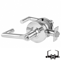 Schlage ND53-PD-BRK entrance lock, Boardwalk lever, 625 satin chrome, keyed cylinder and latch