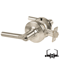 Schlage ND53-PD-BRW 619 entrance lock, satin nickel cylindrical lockset with Broadway lever and keyed cylinder