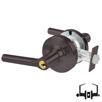 Schlage ND53-PD-BRW entrance lever lock, 643E dark bronze, Broadway lever with keyed cylinder and latch