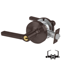 Schlage ND53-PD-LAT 613 entrance lock with Latitude lever, oil-rubbed bronze finish and keyed cylinder