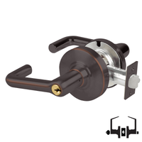 Schlage ND53-PD-TLR 643E cylindrical entrance lock with tubular lever, dark bronze finish, keyed cylinder