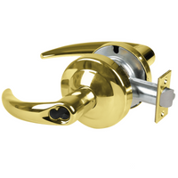 Schlage ND70JD-OME-605 classroom cylindrical lock, bright brass, Omega lever, FSIC less core