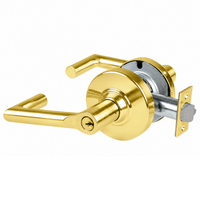 Schlage ND70PD-BRK 605 classroom cylindrical lock, bright brass, Boardwalk lever with keyed cylinder