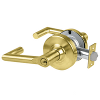 Schlage ND70PD-BRK classroom cylindrical lock, Boardwalk lever, satin brass 606 finish with keyed cylinder